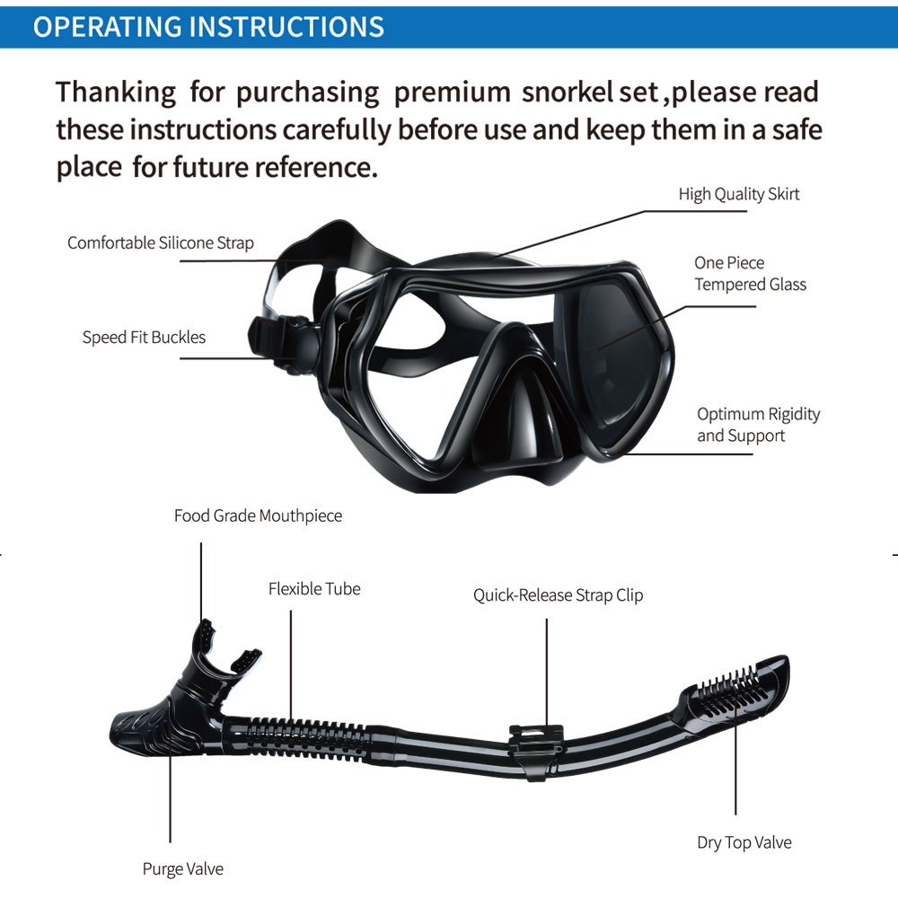 New Diving Snorkel Professiona - огляд і ціна Snorkel Set