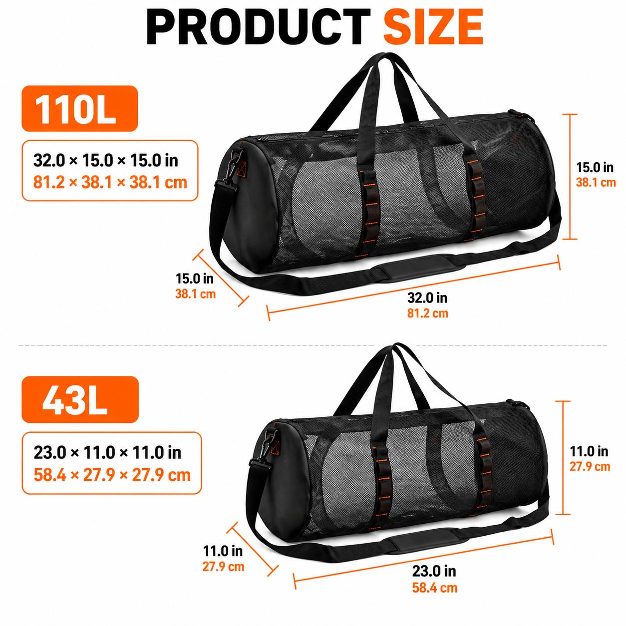 113L & 43L Mesh Scuba Travel D - огляд і ціна Snorkeling Gear